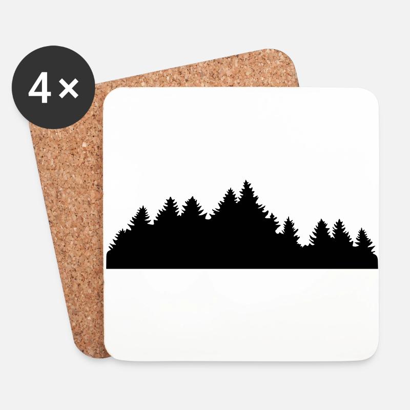 Wald - Untersetzer (4er-Set) - Weiß