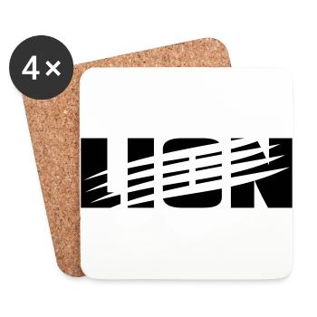 Design cool de lion avec des rayures sur les griffes - Dessous de verre (lot de 4) - blanc - Devant