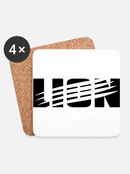 Cooles Löwen Design mit Kratzspuren von Krallen - Untersetzer (4er-Set) - Weiß