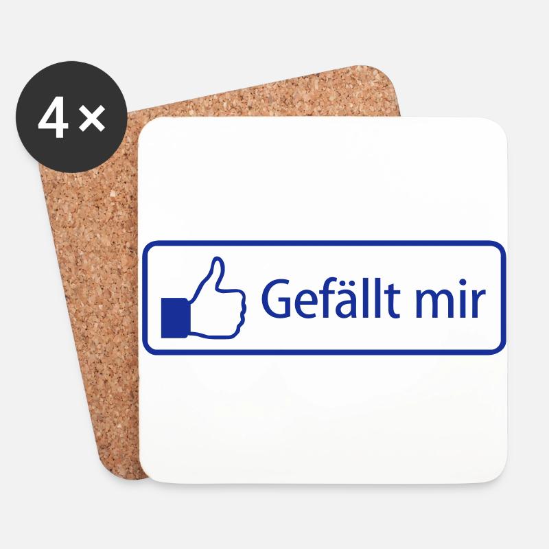 Gefällt mir - Untersetzer (4er-Set) - Weiß