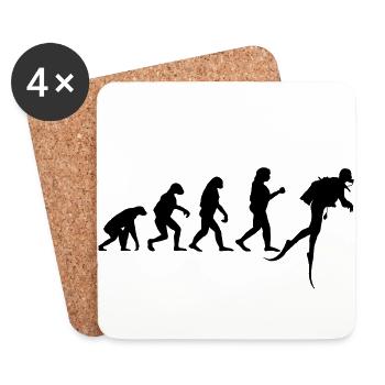 Tauchen Evolution Taucher Tauchsport Wasser Lustig - Untersetzer (4er-Set) - Weiß - Vorne