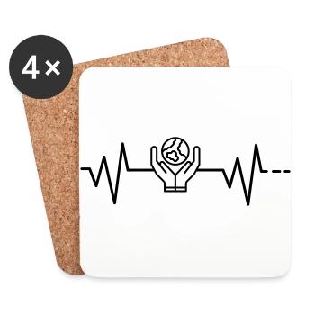 Heartbeat - Environment Sustainable Bio Eco Climate Nature - Coasters (set of 4) - white - Front