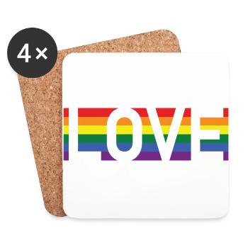 LOVE - Coasters (set of 4) - white - Front