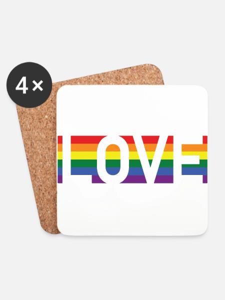 LOVE - Untersetzer (4er-Set) - Weiß