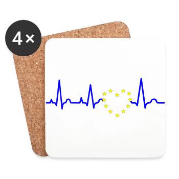 Pulse of Europe, Vote for Europe, Go Vote! - Coasters (set of 4) - white - Front