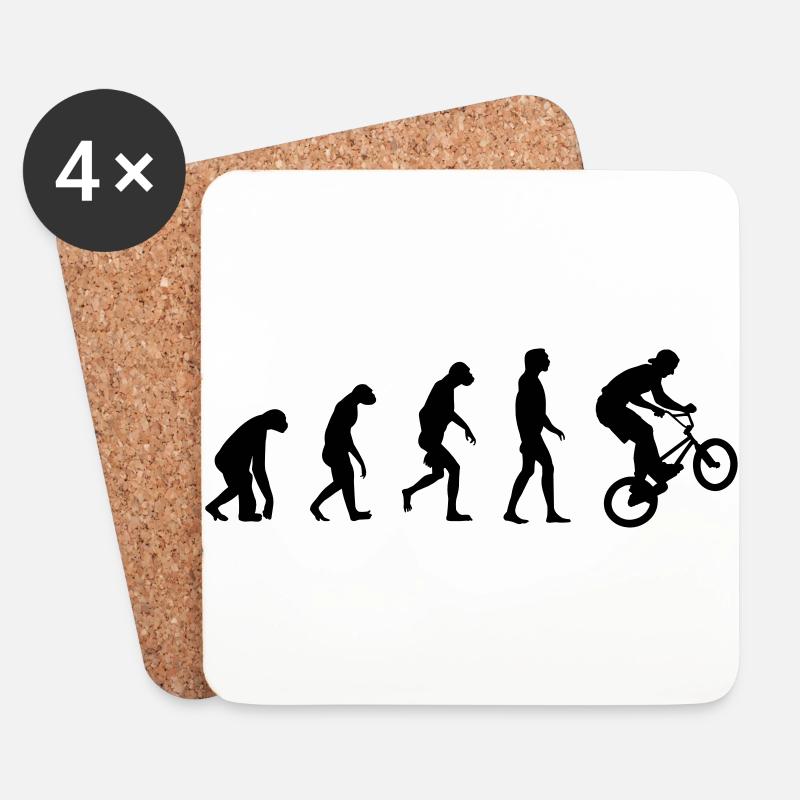 Evolution of BMX - Untersetzer (4er-Set) - Weiß