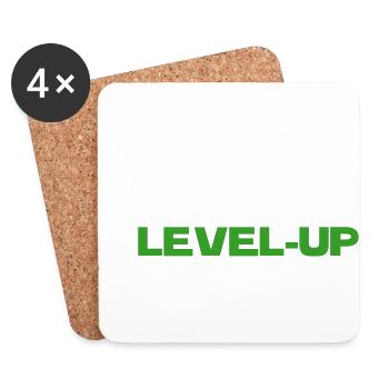 un_geek ne vieillit pas il Level up - Dessous de verre (lot de 4) - blanc - Devant