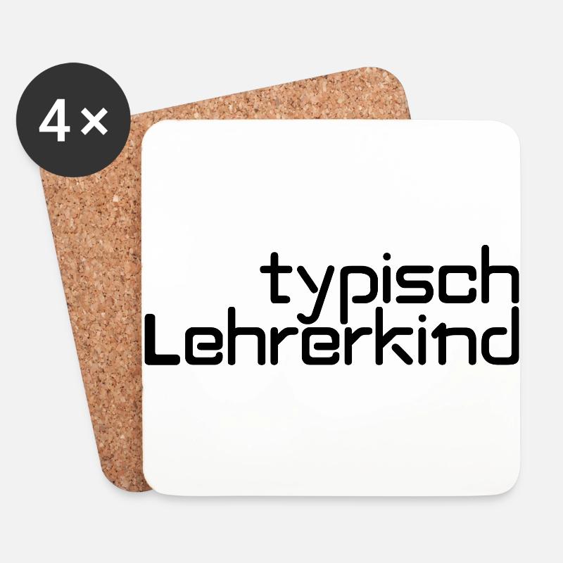 typisch Lehrerkind - Untersetzer (4er-Set) - Weiß