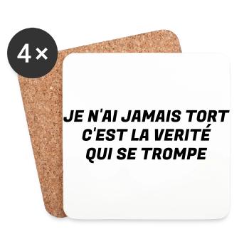 Humour - Drôle - Blague - Rire - Fun - Cool - Dessous de verre (lot de 4) - blanc - Devant