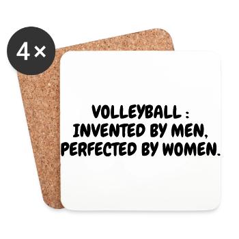 Volleyball - Volley Ball - Volley-Ball - Sport - Coasters (set of 4) - white - Front
