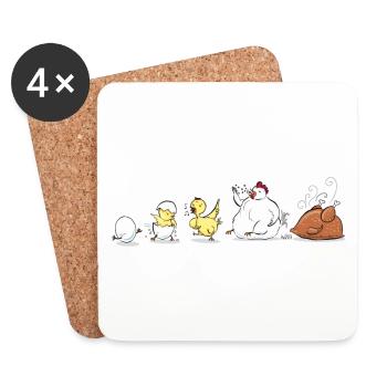 Evolution Of Chicken - Coasters (set of 4) - white - Front