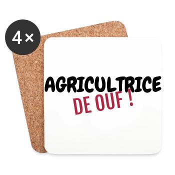 Agriculture / Agriculteur / Ferme / Paysan - Dessous de verre (lot de 4) - blanc - Devant