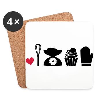 to bake - Coasters (set of 4) - white - Front