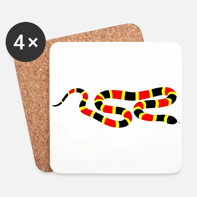 Snake - Coasters (set of 4) - white