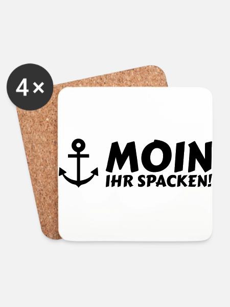 moin ihr spacken - Untersetzer (4er-Set) - Weiß