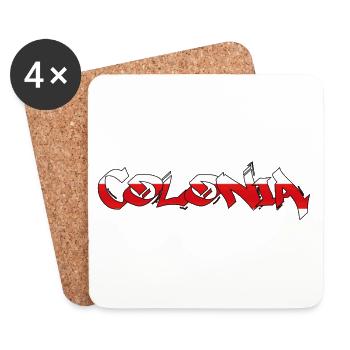 "Colonia" red-white [MARSNEVENEKSK] - Coasters (set of 4) - white - Front