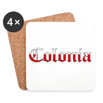 "Colonia" red-white [Old English Text MT] - Coasters (set of 4) - white - Front