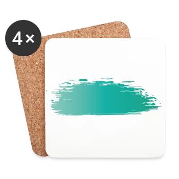 Farbe Klecks Spritzer Maler Geschenk bunt Strich - Untersetzer (4er-Set) - Weiß - Vorne