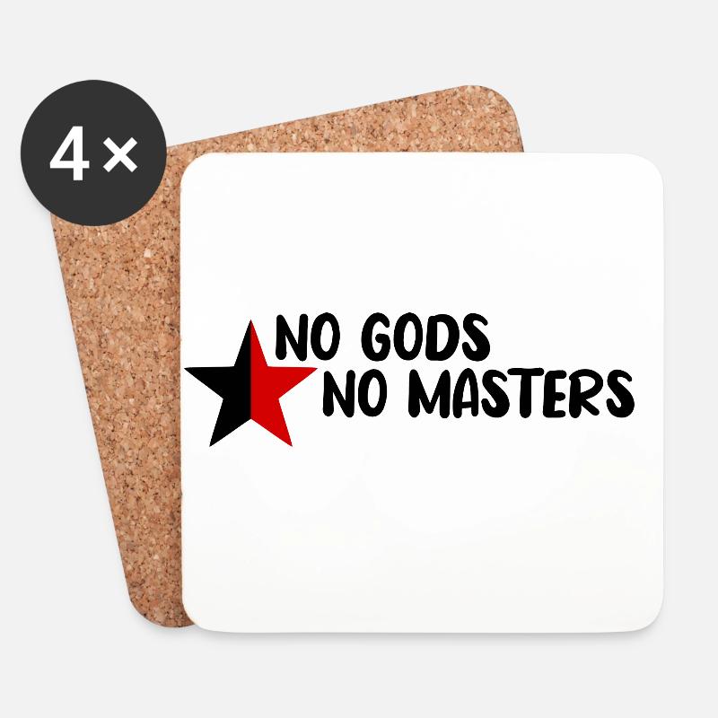 No Gods No Masters - Untersetzer (4er-Set) - Weiß