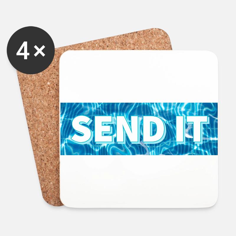 SEND IT Boxlogo - Untersetzer (4er-Set) - Weiß