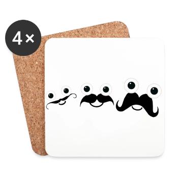 Beards,Beard,Beard Family,Family,Comic,Trio - Coasters (set of 4) - white - Front