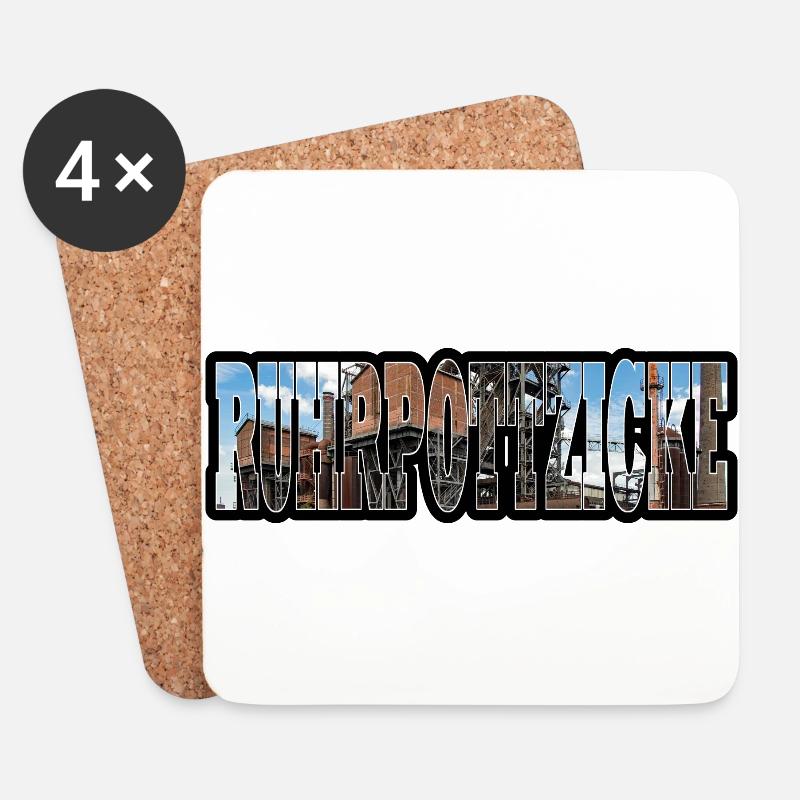 Ruhrpottzicke - Untersetzer (4er-Set) - Weiß
