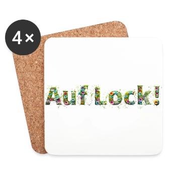 Auf Lock Grüne Wiese mit bunten Blumen - Untersetzer (4er-Set) - Weiß - Vorne