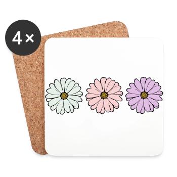 Flower pastel flower flowers pastel flowers lilac - Coasters (set of 4) - white - Front