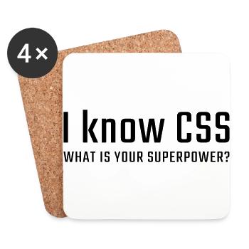 I know CSS - Coasters (set of 4) - white - Front