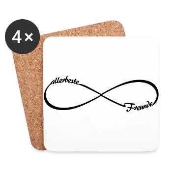 allerbeste Freunde BFF ABF Infinity Loop - Untersetzer (4er-Set) - Weiß - Vorne