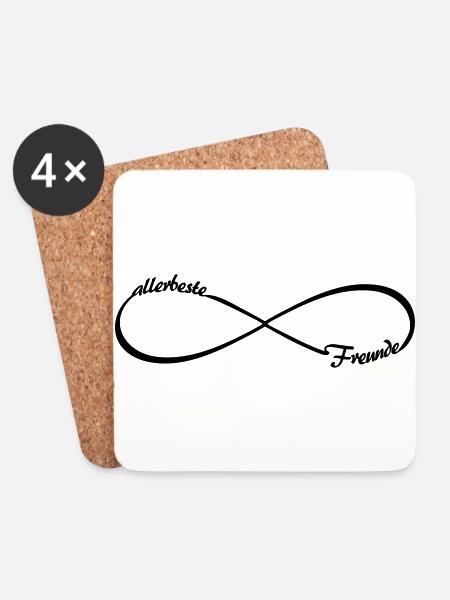 allerbeste Freunde BFF ABF Infinity Loop - Untersetzer (4er-Set) - Weiß