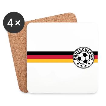Football logo on german flag - Coasters (set of 4) - white - Front