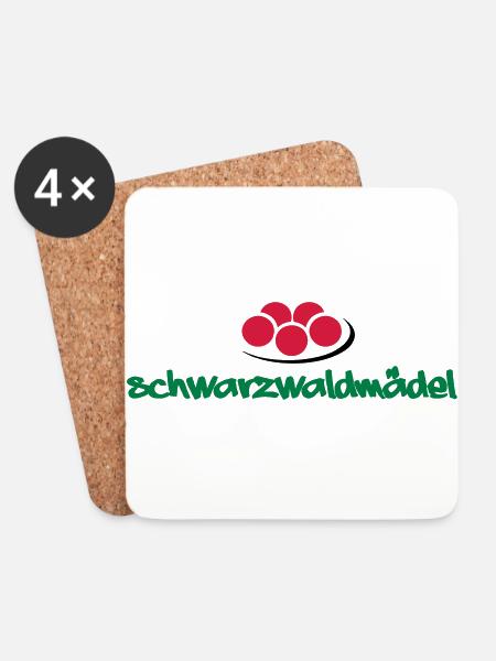 Schwarzwald-Mädel - Untersetzer (4er-Set) - Weiß