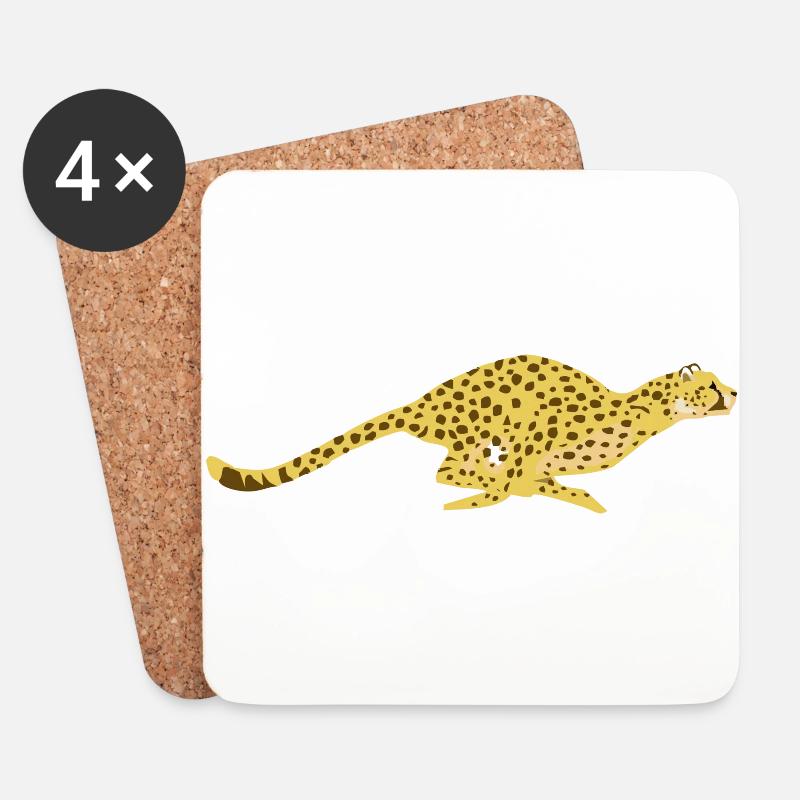 Gepard - Untersetzer (4er-Set) - Weiß