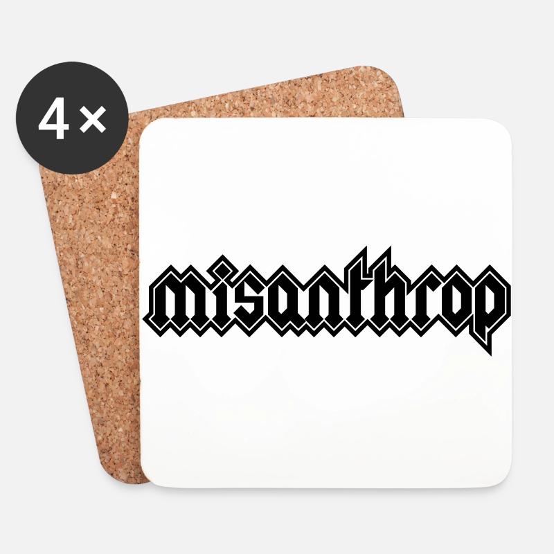 metal misanthrop - Untersetzer (4er-Set) - Weiß
