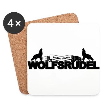 Groom wolf pack bachelorette party gift - Coasters (set of 4) - white - Front