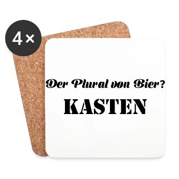Der Plural von Bier Kasten - Untersetzer (4er-Set) - Weiß - Vorne