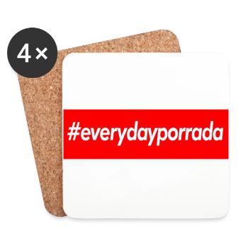 Jeden Tag Porrada - Untersetzer (4er-Set) - Weiß - Vorne