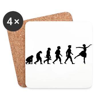 Evolution Ballerina Ballet Tanz Tänzerin Tanzen - Untersetzer (4er-Set) - Weiß - Vorne