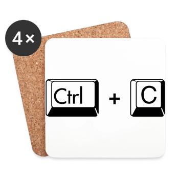 Copy Paste lustiges Geschenk für Zwillige - Untersetzer (4er-Set) - Weiß - Vorne