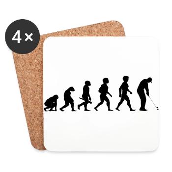 Evolution Golf Golfer Golfspieler Golfplatz - Untersetzer (4er-Set) - Weiß - Vorne