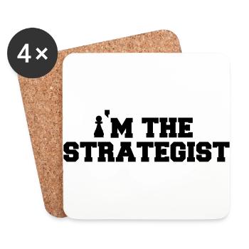 I'M THE STRATEGIST - Schach T-Shirt - Geschenkidee - Untersetzer (4er-Set) - Weiß - Vorne