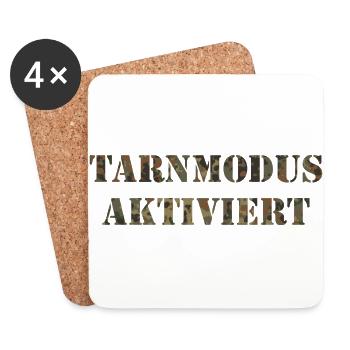Bundeswehr - Tarnmodus aktiviert Flecktarn - Untersetzer (4er-Set) - Weiß - Vorne