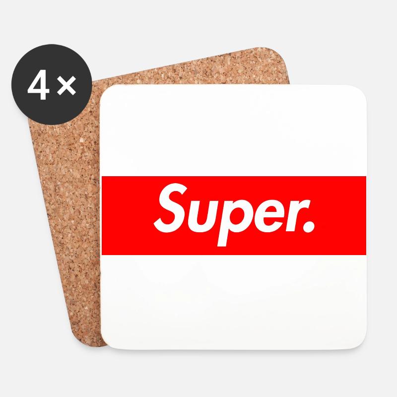 super. - Untersetzer (4er-Set) - Weiß