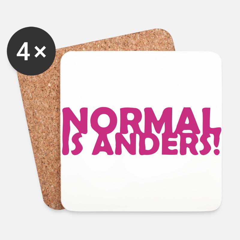 Normal ist anders! - Untersetzer (4er-Set) - Weiß