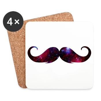 moustache universe - Coasters (set of 4) - white - Front