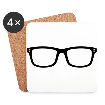 Brille - Untersetzer (4er-Set) - Weiß - Vorne