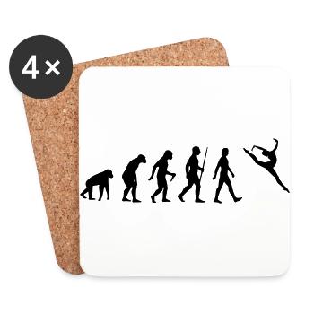 Evolution Mensch Affe Ape Human - Ballet, Tanzen - Untersetzer (4er-Set) - Weiß - Vorne