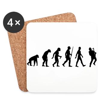 Saxophone, saxophone, music, instrument, evolution - Coasters (set of 4) - white - Front
