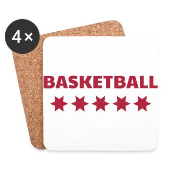 Basketball - Basket ball - Basket-ball - Baskette - Untersetzer (4er-Set) - Weiß - Vorne